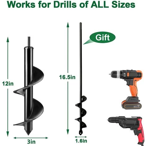 BAICCCF Mèche Pour Tarière 8 Cm X 30 Cm, Jardinière Rapide Pour Planter Des Bulbes De Fleurs Et De La Literie 2 BAICCCF Mèche Pour Tarière 8 Cm X 30 Cm, Jardinière Rapide Pour Planter Des Bulbes De Fleurs Et De La Literie – Image 2