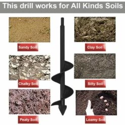 BAICCCF Mèche Pour Tarière 8 Cmx 3 Cm Pour La Plantation D'un Arbre Solide Et D'un Foret Triangulaire Plus Solide Pour La Plantation De Plantes à Bulbe -Tarière motorisée Soldes 60740921 3