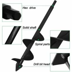 BAICCCF Mèche Pour Tarière 8 Cmx 3 Cm Pour La Plantation D'un Arbre Solide Et D'un Foret Triangulaire Plus Solide Pour La Plantation De Plantes à Bulbe -Tarière motorisée Soldes 60740921 4