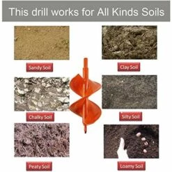 BAICCCF Mèche Pour Tarière 8 Cmx 18cm Pour La Plantation De Forets En Spirale à Double Lame à Arbre Solide Pour La Plantation De Plantes à Bulbe Et De Plantes à Massif Foret Pour Perceuse à Entraînement Hexagonal De 3/8" -Tarière motorisée Soldes 60740923 3