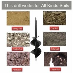 BAICCCF Mèche Pour Tarière 8 Cm X 30 Cm à Double Lame à Arbre Plein Et Robuste Pour La Plantation De Plantes à Bulbe Et De Plantes à Massif Foret Pour Perceuse à Entraînement Hexagonal 3/8" -Tarière motorisée Soldes 60740926 3