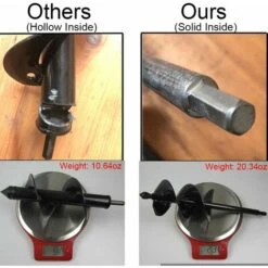 BAICCCF Mèche Pour Tarière 8 Cm X 30 Cm à Double Lame à Arbre Plein Et Robuste Pour La Plantation De Plantes à Bulbe Et De Plantes à Massif Foret Pour Perceuse à Entraînement Hexagonal 3/8" -Tarière motorisée Soldes 60740926 5