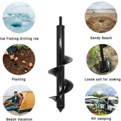 BAICCCF Lot De 2 Mèche Pour Tarière 8 Cm X 30 Cm Et 4 Cm X 22 Cm Perceuse En Spirale Pour Planter Des Fleurs, Jardin, Tarière Hexagonale, Jeu De Tarière Pour Perceuse Hexagonale 3/8" -Tarière motorisée Soldes 60740928 4