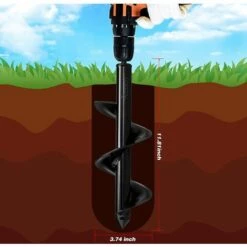 BAICCCF Mèche Pour Tarière 8 Cm X 25 Cm, Foret En Spirale De Jardin, Jardinière En Spirale Pour La Plantation,tarière à Bulbes De Fleurs Rapide Pour Perceuse à Entraînement Hexagonal De 3/8". -Tarière motorisée Soldes 60740931 3