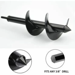 BAICCCF Mèche Pour Tarière, Outils à Main De Jardinage, Greffe De Plantes, Bulbes D'iris De Fleurs, Tulipes, Kit De Jardinière Rapide En Spirale, Perceuse à Tarière – Perceuse Hexagonale 3/8" (8 Cm X 30 Cm Et 50 étiquettes) -Tarière motorisée Soldes 60740933 4