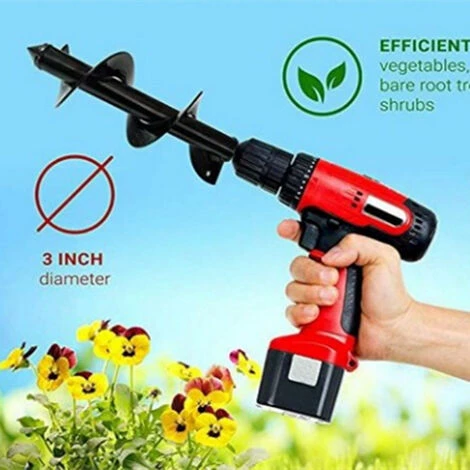 DONTODENT Foret Hélicoïdal De Jardinage - Pour Perceuse Sans Fil - Tige Solide - Idéal Pour Installer Des Plantes, Cultiver Et Creuser Des Trous 2 DONTODENT Foret Hélicoïdal De Jardinage - Pour Perceuse Sans Fil - Tige Solide - Idéal Pour Installer Des Plantes, Cultiver Et Creuser Des Trous – Image 2