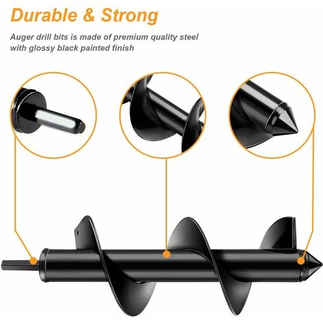 DONTODENT Jardin Tarière Ø 80 Mm, Outil De Plantation Pratique, Foret Professionnel Planteuse De Perçage à Arbre Hex Bulbe à Fleurs (80 X 250mm) (Noir) 3 DONTODENT Jardin Tarière Ø 80 Mm, Outil De Plantation Pratique, Foret Professionnel Planteuse De Perçage à Arbre Hex Bulbe à Fleurs (80 X 250mm) (Noir) – Image 3