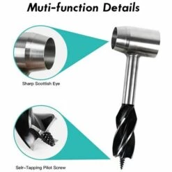 SINCèREETALI Outil De Survie Bushcraft, Foret à Tarière, Tarière à Bois Scotch Eye, Clé à Main, Perceuse à Bois Et Perceuse Manuelle Multi-outils Pour Camping, Survivant, Randonneurs, Bushcraft Et Randonnée En Plein Air. -Tarière motorisée Soldes 63818272 4