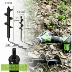 CLEGGFR Mèche Jardin Tarière ? 80 Et ? 40 Mm 2 Pièces, Forets De Jardin En Spirale, Outil De Plantation Pratique Pour Faire Rapidement Trou Et Planter Des Fleurs Arbres Arbustes -Tarière motorisée Soldes 63822651 4