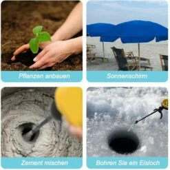 GroupM Perceuse Au Sol Combinaison 2PC Garden Auger Bit Outils De Jardinage Fournitures De Quincaillerie -Tarière motorisée Soldes 63889638 5