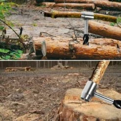 TINOR Perceuse à Main Pour Le Travail Du Bois, Perceuse De Survie Manuel Avec étui En Cuir, Tarière Manuelle Bushcraft Outils, Camping Punch Tool Wood Drill Outdoor Hand Drill Set (Brun) -Tarière motorisée Soldes 64029174 4