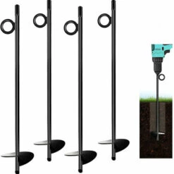 HEGUYEY Ancrage Au Sol, Abris Robustes Pour Tarières De , Ancrage Au Sol Pour Trampoline (4 Pcs)