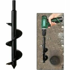 Dontodent Jardin Foreuse, Tige Hexagonale Acier Inoxydable, Tariere Thermique, Creuser Des Trous Cultiver En Profondeur, Outil De Plantation Pratique, Pour Fleur Planter Des Arbres Arbustes-(Dia: 8cm L: 30cm)