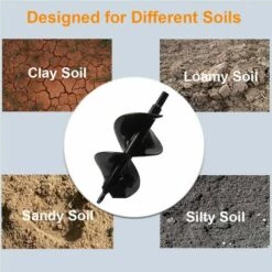 MEZHENG 8x18cm Jardin Foreuse, Tariere Thermique, Creuser Des Trous Cultiver En Profondeur, Outil De PlantationPratique Pour Fleur Planter Des Arbres Arbustes,Plantation De Bulbes,Outils De Jardinage. -Tarière motorisée Soldes 64488381 3