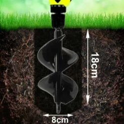 MEZHENG 8x18cm Jardin Foreuse, Tariere Thermique, Creuser Des Trous Cultiver En Profondeur, Outil De PlantationPratique Pour Fleur Planter Des Arbres Arbustes,Plantation De Bulbes,Outils De Jardinage. -Tarière motorisée Soldes 64488381 4