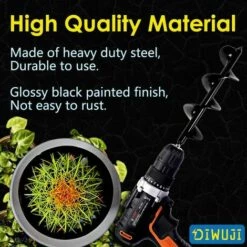 MEZHENG Jardin Foreuse, Tige Hexagonale Acier Inoxydable, Tariere Thermique, Creuser Des Trous Cultiver En Profondeur, Outil De Plantation Pratique Pour Fleur Planter Des Arbres Arbustes (Dia: 8cm L: 30cm) -Tarière motorisée Soldes 64491753 4