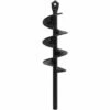 QERSTA Tariere Manuelle Jardin Perceuse 5x22cm, Outils De Jardinage Pelle De Trou De Poteau - Noir