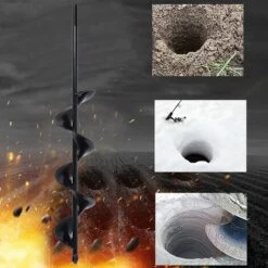 EAUDACè Forets Hélicoïdaux En Acier Au Manganèse Pour Jardinière Et Ferme, 60 X 420 Mm -Tarière motorisée Soldes 65203075 4