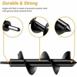 L'FLANEUR Foret Hélico?dal De Tarière De Jardin, Perceuse à Main électrique Sans Fil Foreuse Tarière, Outil De Creusement De Perceuse De Trou Pour Gagner Du Temps Pour Planter Des Plants D'ampoules De Lit (D-8cm, L-25cm) ANEUR -Tarière motorisée Soldes 65356212 3