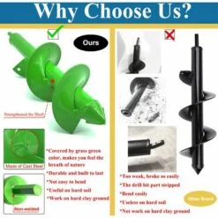 MèREÉTERNEL Jardin Foreuse, Tarière De Jardin Avec Tête En Spirale Robuste, Tige Hexagonale Acier Inoxydable, 30cm X 8cm Et 22cm X 4cm, Outil De Plantation Pratique Pour Fleur Planter Des Arbres Arbustes Ternel 7 MèREÉTERNEL Jardin Foreuse, Tarière De Jardin Avec Tête En Spirale Robuste, Tige Hexagonale Acier Inoxydable, 30cm X 8cm Et 22cm X 4cm, Outil De Plantation Pratique Pour Fleur Planter Des Arbres Arbustes Ternel -Tarière motorisée Soldes 65711615 3