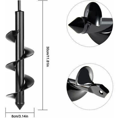 MERéTéET Mèche Jardin Tarière, Foret De Jardin En Spirale, Tarière De Jardinage Pour Perceuse électrique, Tige Hexagonale, Perceuse à Spirale, Outil De Jardinage Pour Planter Semis Et Bulbes- 8 * 30cm 2 MERéTéET Mèche Jardin Tarière, Foret De Jardin En Spirale, Tarière De Jardinage Pour Perceuse électrique, Tige Hexagonale, Perceuse à Spirale, Outil De Jardinage Pour Planter Semis Et Bulbes- 8 * 30cm – Image 2