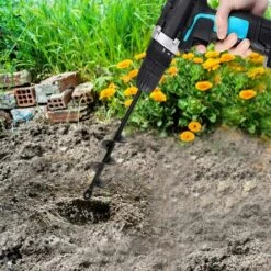 YIENJAOY Mèche Tarière Jardin Perceuse ? 80 ? 40 Jardin Foreuse Outil De Jardinage Foret De Jardin Spirale Outil De Plantation Pour Faire Trou Planter Semis Et Bulbes (80+ 40 Mm) -Tarière motorisée Soldes 65808539 5