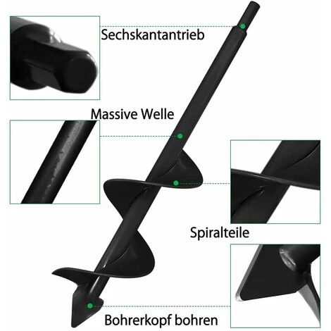 KAEJYIUT Deux Packs 4X22Cm Et 8X30Cm Tarière De Jardin à Tête Triangulaire Solide Noire Perceuse De Jardin Punta Del Trapano Della Coclea Coclea Da Giardino Coclea Da Giardino Coclea Esagonale 3 KAEJYIUT Deux Packs 4X22Cm Et 8X30Cm Tarière De Jardin à Tête Triangulaire Solide Noire Perceuse De Jardin Punta Del Trapano Della Coclea Coclea Da Giardino Coclea Da Giardino Coclea Esagonale – Image 3