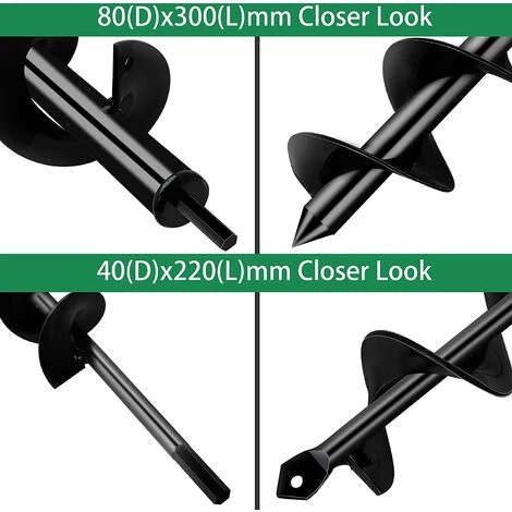 OSQI 2Pcs Perceuse De Jardin Perceuse De Jardin Hélicoïdale, Perceuse, Perceuse à Plantes, Perceuse De Jardin, Tournevis Sans Fil Perceuse à Plantes (22x4+30x8cm) 2 OSQI 2Pcs Perceuse De Jardin Perceuse De Jardin Hélicoïdale, Perceuse, Perceuse à Plantes, Perceuse De Jardin, Tournevis Sans Fil Perceuse à Plantes (22x4+30x8cm) – Image 2