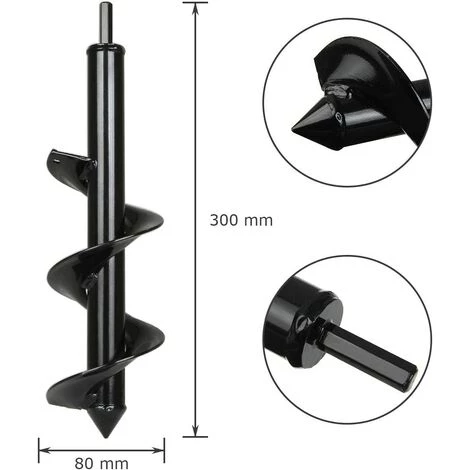 OSQI Mèche Tarière Pour Perceuse, Jardin Foreuse Ø 80mm+ Gants, Jardin Tarière Pour Perceuse électrique, Outil De Plantation Pratique Pour Fleur Planter Des Arbres Arbustes 2 OSQI Mèche Tarière Pour Perceuse, Jardin Foreuse Ø 80mm+ Gants, Jardin Tarière Pour Perceuse électrique, Outil De Plantation Pratique Pour Fleur Planter Des Arbres Arbustes – Image 2