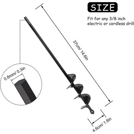 BAICCCF Foret à Métaux Pour Perceuse Mèche De Tarière De Jardin, Perceuse En Spirale, Outil De Plantation Pratique, Creuser Des Trous Pour Cultiver En Profondeur, Perceuse Hexagonale Pour Arbre à Fleurs (46370 Mm 4 BAICCCF Foret à Métaux Pour Perceuse Mèche De Tarière De Jardin, Perceuse En Spirale, Outil De Plantation Pratique, Creuser Des Trous Pour Cultiver En Profondeur, Perceuse Hexagonale Pour Arbre à Fleurs (46370 Mm – Image 4