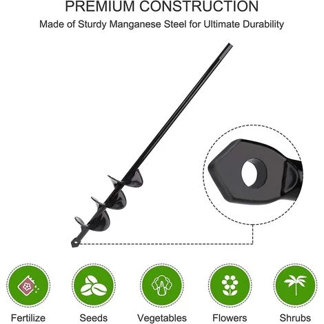 BAICCCF Foret à Métaux Pour Perceuse Mèche De Tarière De Jardin, Perceuse En Spirale, Outil De Plantation Pratique, Creuser Des Trous Pour Cultiver En Profondeur, Perceuse Hexagonale Pour Arbre à Fleurs (46370 Mm 5 BAICCCF Foret à Métaux Pour Perceuse Mèche De Tarière De Jardin, Perceuse En Spirale, Outil De Plantation Pratique, Creuser Des Trous Pour Cultiver En Profondeur, Perceuse Hexagonale Pour Arbre à Fleurs (46370 Mm – Image 5