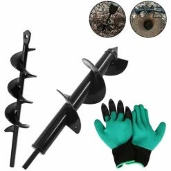 BAICCCF Foret à Métaux Pour Perceuse Foret De Jardin Tarière 80 40 Outil De Jardin Tarière De Jardin Outil De Plantation De Foret De Jardin En Spirale Pour Faire Des Trous De Plantation De Semis Et De Bulbes (80+ 40 Mm)