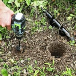 YIDOMDE Jardin Foreuse, Tige Hexagonale Acier Inoxydable, Tariere Thermique, Creuser Des Trous Cultiver En Profondeur, Outil De Plantation Pratique Pour Fleur Planter Des Arbres Arbustes (Dia: 4cm L: 45cm) -Tarière motorisée Soldes 66119416 3
