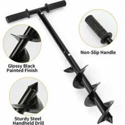 Cisea Ensemble De Forets Pour Tarière De Jardin, Perceuse Pour Tarière De Terre Avec Poignée Antidérapante Foret En Spirale Pour Tarière De Jardin -Tarière motorisée Soldes 66351708 5