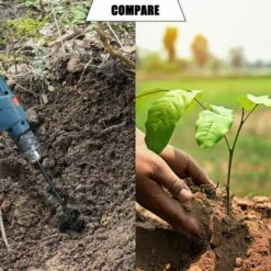 2 Pcs Perceuse De Tarière, Perceuse De Sol Jardinage Mèche De Forage Vrille Mise En Place De Poteaux De Clôture Plantation D’Arbres, 40mm + 100mm Bêches-tarières Sur Perforateur,Adélala -Tarière motorisée Soldes 66384965 5