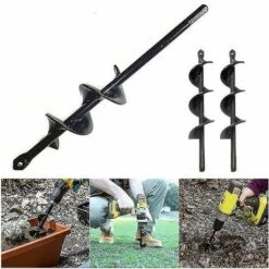 ZHUOXUAN 4 Tailles De Tarière De Jardin Outil De Foret En Spirale Perceuse Au Sol Perceuse à Terre_a
