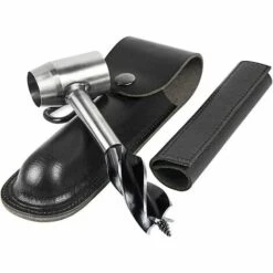 Cisea Perceuse à Main Pour Le Travail Du Bois, Perceuse à Main De Survie Avec étui, Outil De Jungle à Tarière à Main, Outil De Perforation De Camping (noir)