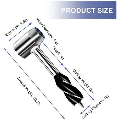 Cisea Perceuse à Main Pour Le Travail Du Bois, Perceuse à Main De Survie Avec étui, Outil De Jungle à Tarière à Main, Outil De Perforation De Camping (noir) 2 Cisea Perceuse à Main Pour Le Travail Du Bois, Perceuse à Main De Survie Avec étui, Outil De Jungle à Tarière à Main, Outil De Perforation De Camping (noir) – Image 2