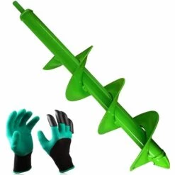 ZOLGINAH Jardin Foreuse, Tarière De Jardin Avec Tête En Spirale Robuste, Tige Hexagonale Acier Inoxydable, Tarière Pour Perceuse 10cm X 40cm, Outil De Plantation Pratique Pour Fleur Planter Des Arbres Arbustes