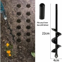 ZOLGINAH Tariere Jardin Perceuse 8x30cm Et 4x22cm Perceuse Jardinage Foret Spirale Pour Perceuse Tariere Perceuse Tarriere Jardin Perceuse Pour Jardin Tarriere De Jardin Pour Perceuse Foret De Tarriere Foret -Tarière motorisée Soldes 66974098 3