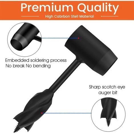 OCXIN Tarière Manuelle Tarière Bushcraft Jeu De Mèches Pour Tarière à Bois Scotch Eye Outil De Survie Colons Tarière Main Clé Pelle à Trou De Poteau Pour Le Matériel De Camping Backpack Extérieur 3 OCXIN Tarière Manuelle Tarière Bushcraft Jeu De Mèches Pour Tarière à Bois Scotch Eye Outil De Survie Colons Tarière Main Clé Pelle à Trou De Poteau Pour Le Matériel De Camping Backpack Extérieur – Image 3