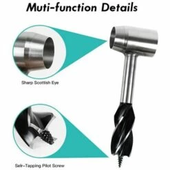 GRID COOL Perceuse à Main Pour Le Travail Du Bois, Perceuse De Survie Manuelle, Tarière Manuelle Bushcraft Outils, Camping Tarière Manuelle Pour Le Camping -Tarière motorisée Soldes 67575511 3