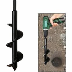 ENLENK Jardin Foreuse, Tige Hexagonale Acier Inoxydable, Tariere Thermique, Creuser Des Trous Cultiver En Profondeur, Outil De Plantation Pratique Pour Fleur Planter Des Arbres Arbustes (Dia: 8cm L: 30cm)