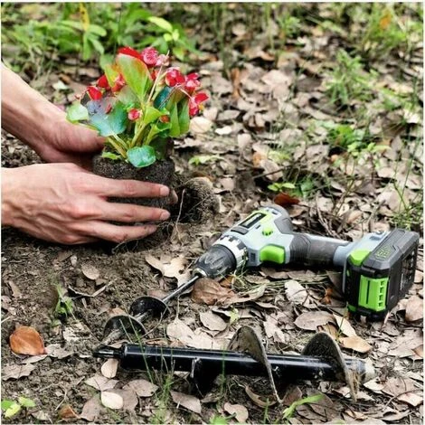 ECHOO Mèche Jardin Tarière 80 Et 40 Mm 2 Pièces, Forets De Jardin En Spirale, Outil De Plantation Pratique Pour Faire Rapidement Trou Et Planter Des Fleurs Arbres Arbustes. 2 ECHOO Mèche Jardin Tarière 80 Et 40 Mm 2 Pièces, Forets De Jardin En Spirale, Outil De Plantation Pratique Pour Faire Rapidement Trou Et Planter Des Fleurs Arbres Arbustes. – Image 2