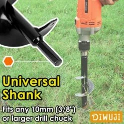 YIENJAOY AGILITY Mèche Jardin Tarière 1 Pièces, Forets De Jardin En Spirale, Outil De Plantation Pratique Pour Faire Rapidement Trou Et Planter Des Fleurs Arbres Arbustes-8*30cm -Tarière motorisée Soldes 67905614 4