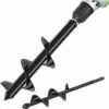 QERSTA Mèche Jardin Tarière 80 Et 40 Mm 2 Pièces, Forets De Jardin En Spirale, Outil De Plantation Pratique Pour Faire Rapidement Trou Et Planter Des Fleurs Arbres Arbustes.