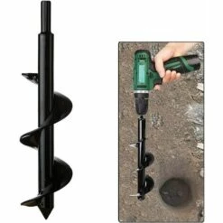 QERSTA Jardin Foreuse, Tige Hexagonale Acier Inoxydable, Tariere Thermique, Creuser Des Trous Cultiver En Profondeur, Outil De Plantation Pratique, Pour Fleur Planter Des Arbres Arbustes-(Dia: 8cm L: 30cm)