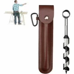 NAXUNNN Perceuse à Tarière Manuelle, Conception Vis Autotaraudeuses Outil Tarière Survie Perceuse Main Pour Le Travail Du Bois Foret Tarière De Jardin Outil Survie Des Colons Avec étui En Cuir -Tarière motorisée Soldes 68336382 3