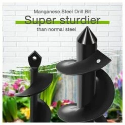 Mèche Jardin Tarière 2 Pièces, Forets De Jardin En Spirale, Outil De Plantation Pratique Pour Faire Rapidement Trou Et Planter Des Fleurs Arbres Arbustes THSINDE -Tarière motorisée Soldes 68610003 4