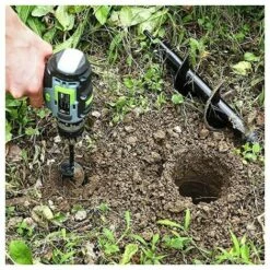Mèche Jardin Tarière 2 Pièces, Forets De Jardin En Spirale, Outil De Plantation Pratique Pour Faire Rapidement Trou Et Planter Des Fleurs Arbres Arbustes THSINDE -Tarière motorisée Soldes 68610003 5